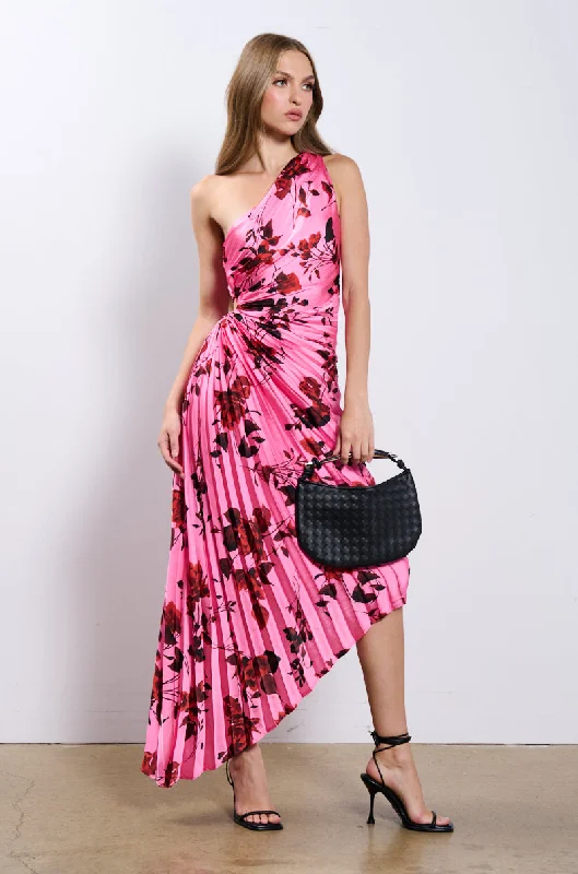 Bold and sophisticated looks for every woman   THIS TIME AROUND FLORAL ONE SHOULDER MIDI DRESS