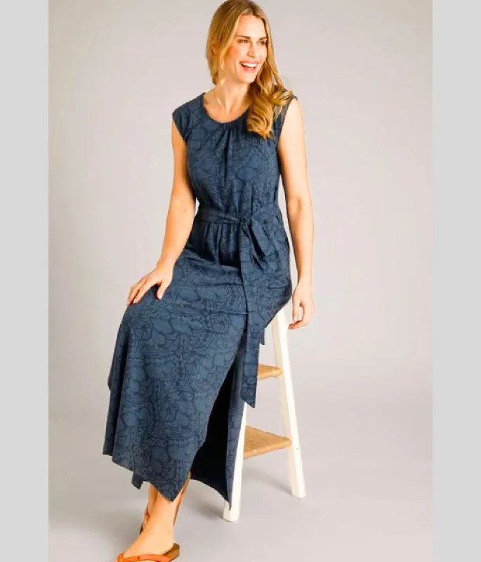 Chic for every occasion and style   Navy Galia Print Jersey Maxi Dress