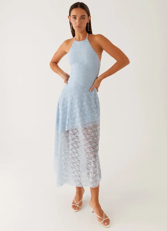 Modern fashion pieces designed for all women   Lyndal Lace Midi Dress - Blue