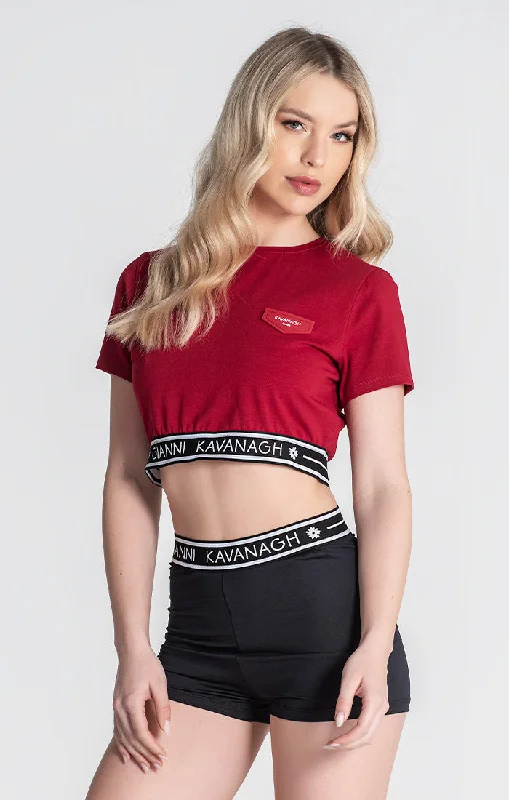 Fashionable clothing that fits every occasion   Burgundy Core Elastic Tee