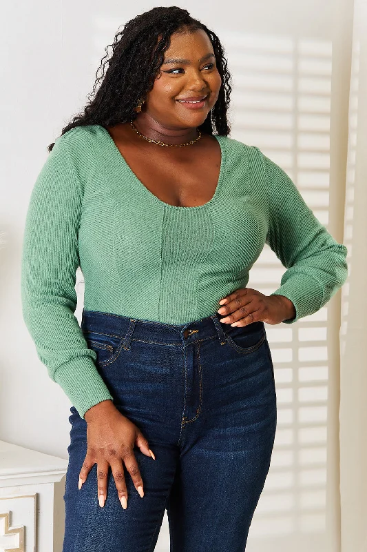 Step into style with our women’s clothing collection   Basic Bae Scoop Neck Long Sleeve Top