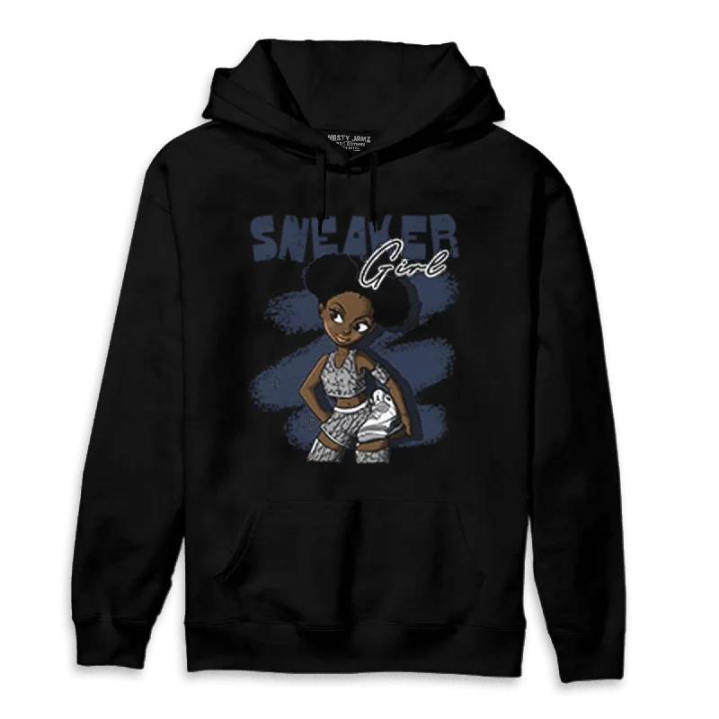 NastyJamz White Navy 3s Hoodie Match Black Sneaker Girl