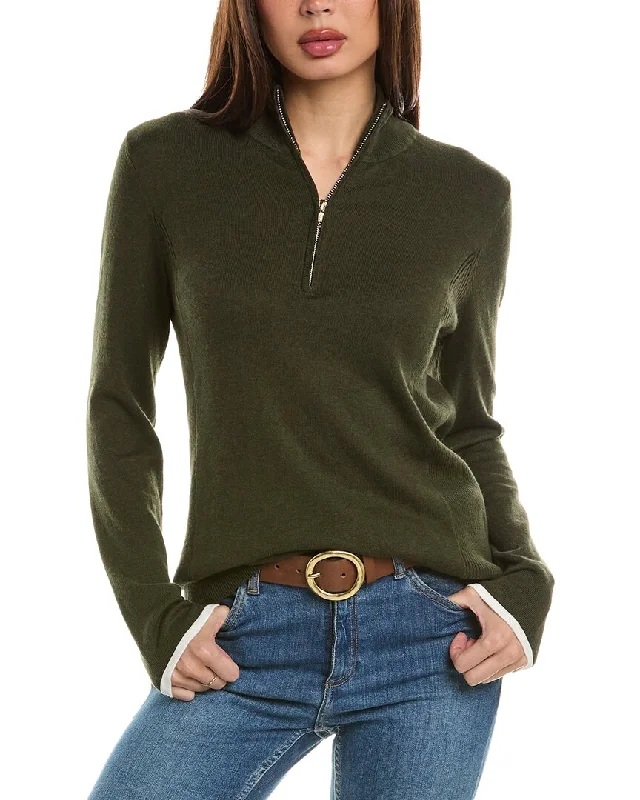 Feminine fashion to express your unique style   Hannah Rose Tee Time Cashmere-Blend 1/4-Zip Pullover