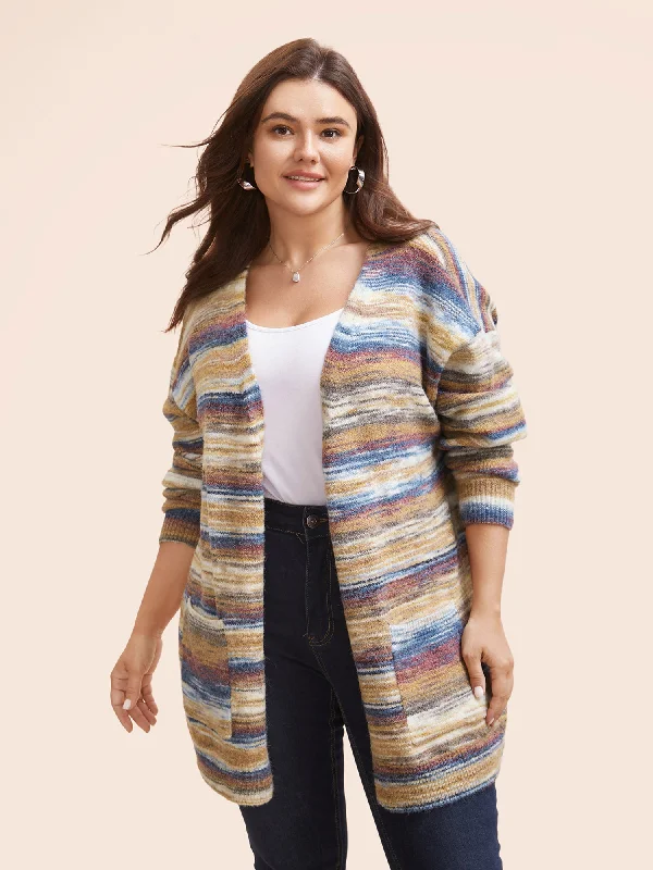 Dress up or down with these versatile pieces   Heather Contrast Open Front Pocket Cardigan