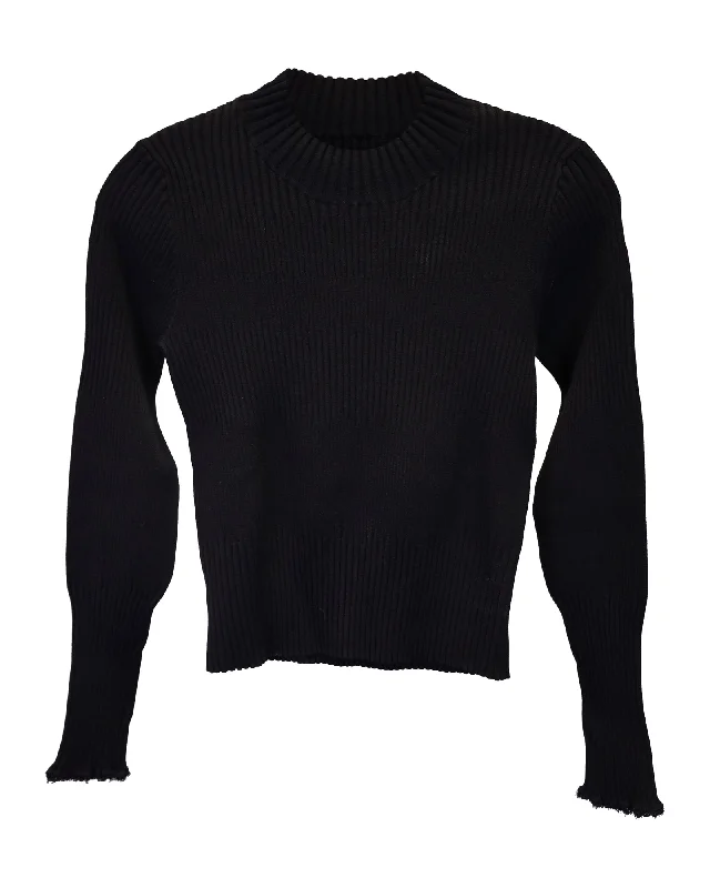 Effortlessly chic outfits for the modern woman   Proenza Schouler Mock Neck Sweater in Black Viscose