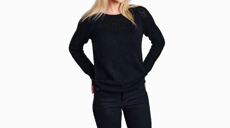 Fashionable women’s clothing that makes you shine   Sonata Pointelle Sweater In Black