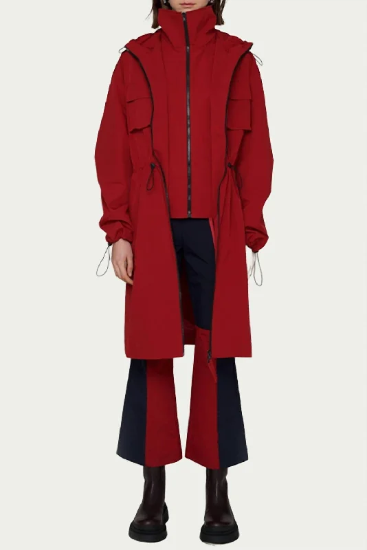Refresh your wardrobe with stylish women’s outfits   Edith Hooded Layered Shell Parka In Wine