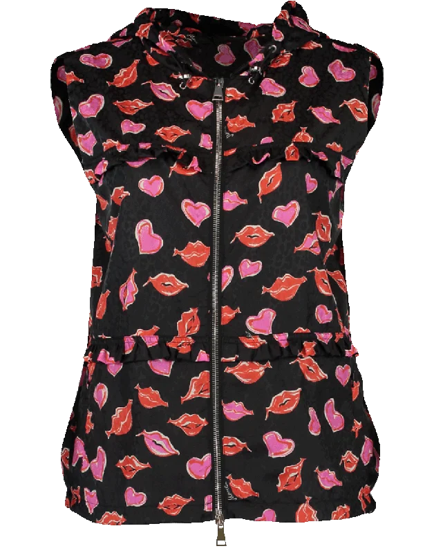 Elevate your look with premium women’s wear   Varsovie Lip Print Vest