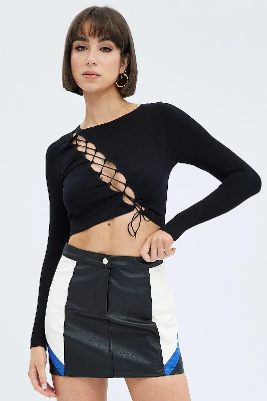 Timeless clothing pieces every woman should own   Black Mini Skirt High Rise Faux Leather