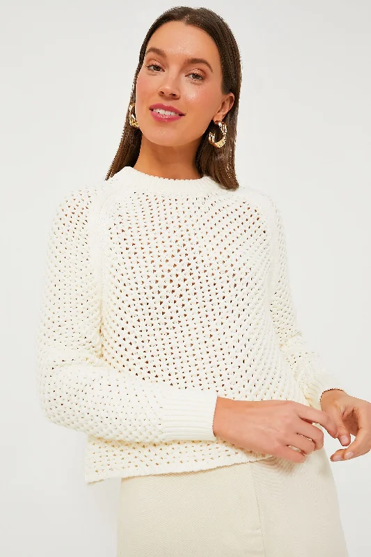 Classic pieces for a timeless wardrobe   Ivory Crochet Knit Annette Sweater