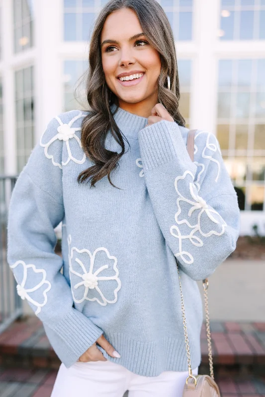 Refresh your wardrobe with high-quality women’s fashion Keep You Close Light Blue Floral Sweater Refresh your wardrobe with high-quality women’s fashion Keep You Close Light Blue Floral Sweater