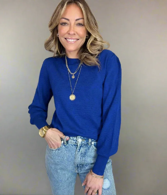 The ultimate destination for women’s clothing Royal Blue Textured Blouson Sleeve Jumper The ultimate destination for women’s clothing Royal Blue Textured Blouson Sleeve Jumper